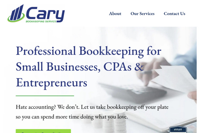 carybookkeepingservice.com preview image