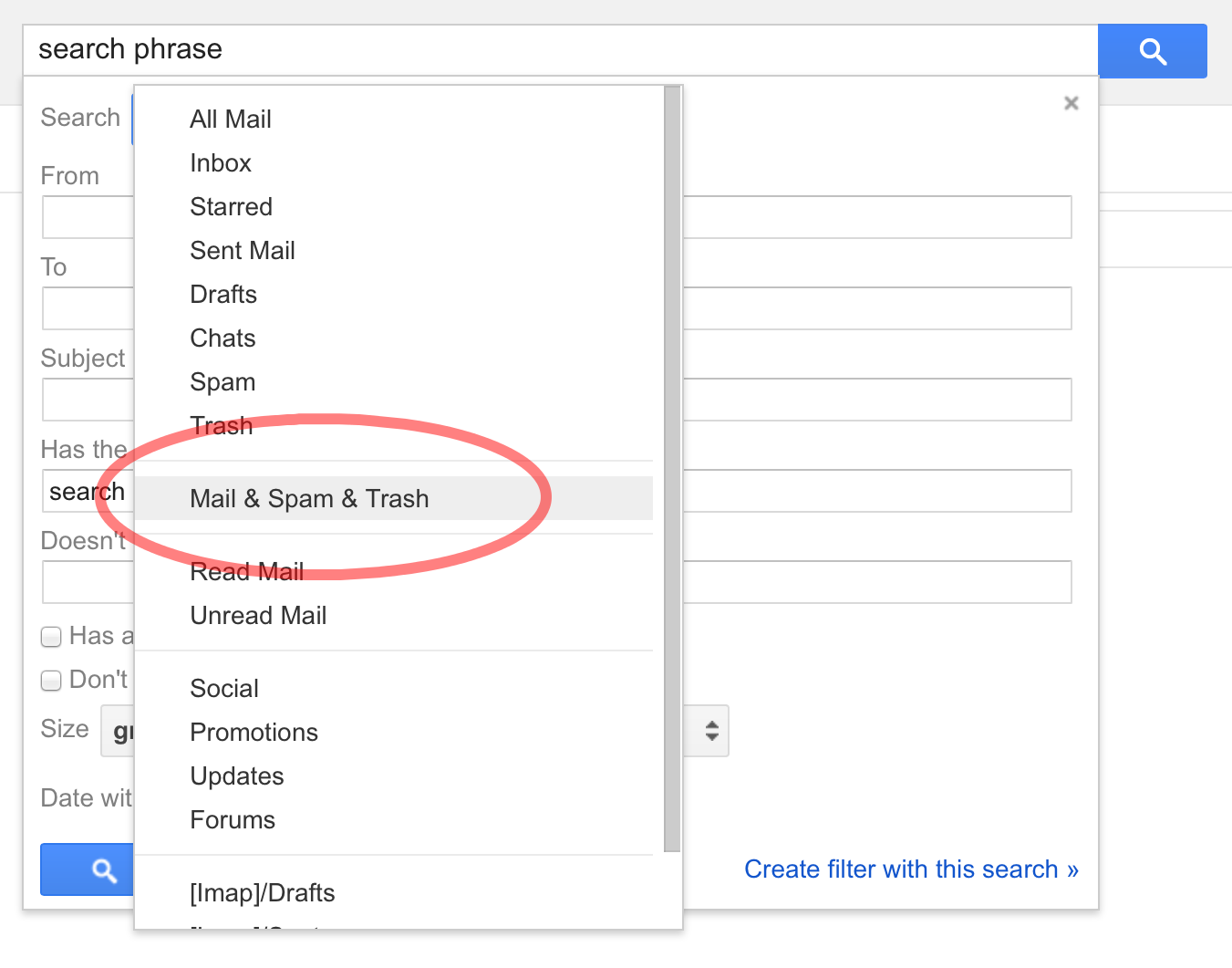 how to find spam folder in gmail